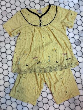 Vintage Yellow Poodle Pajama Set